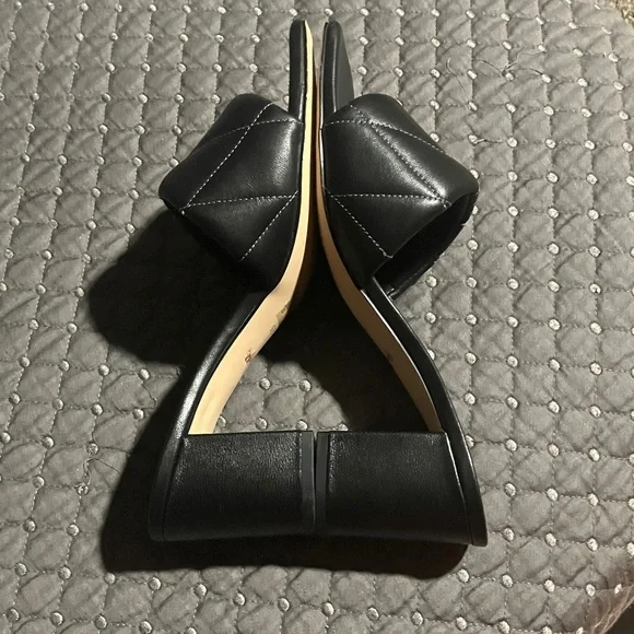 Coach Black Quilted Mules with Gold Accent - Picture 4 of 10